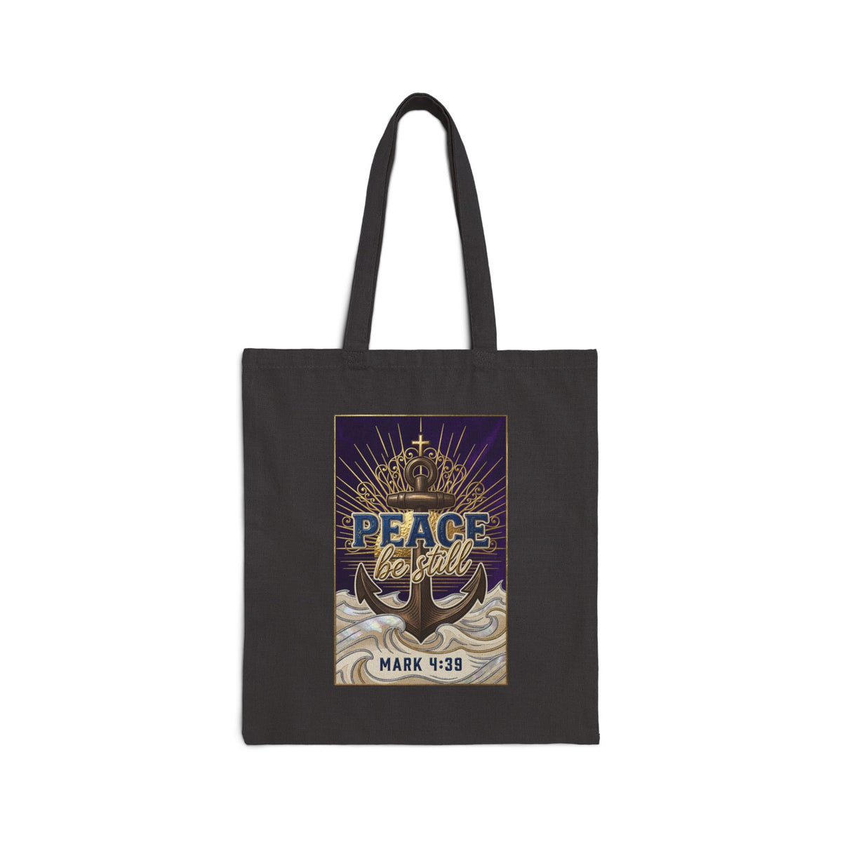 Peace Be Still tote | Christian scripture tote, Mark 4:39 canvas